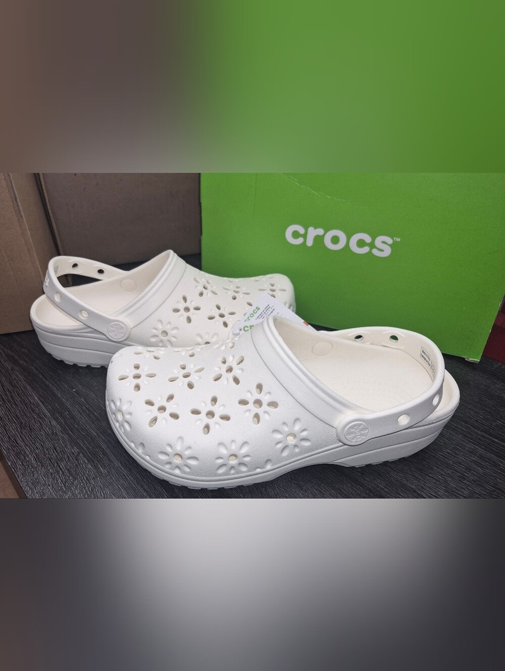 Crocs Women’s White Floral Classic Clog